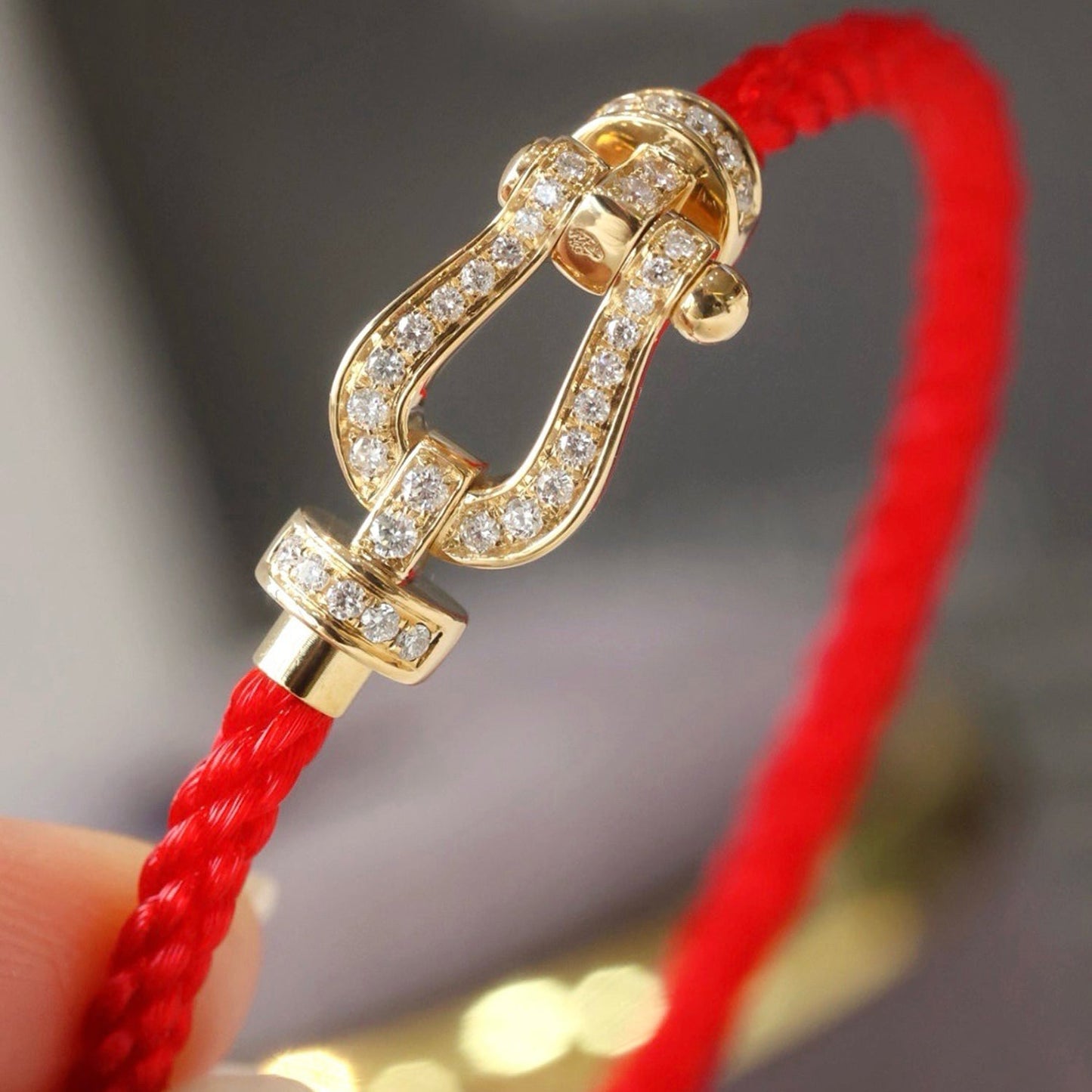 [Okajuri Jewelry]FORCE LARGE HORSESHOE FULL DIAMOND BRACELET GOLD