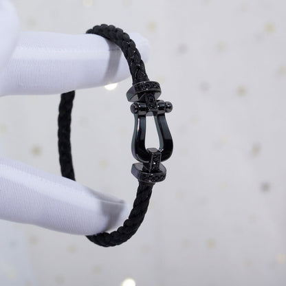[Okajuri Jewelry] FORCE LARGE SERIES HORSESHOE BLACK SAMURAI BRACELET