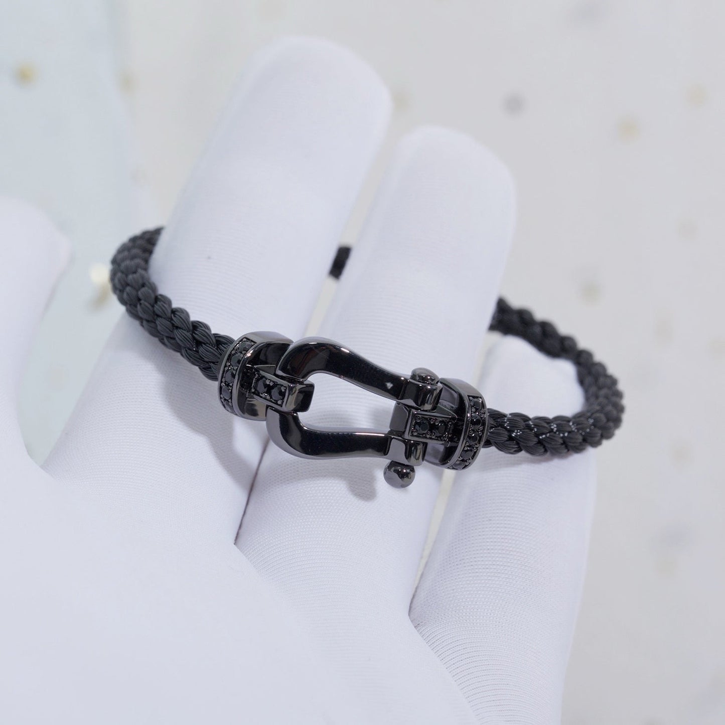 [Okajuri Jewelry] FORCE LARGE SERIES HORSESHOE BLACK SAMURAI BRACELET