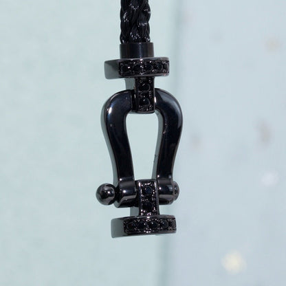 [Okajuri Jewelry] FORCE LARGE SERIES HORSESHOE BLACK SAMURAI BRACELET