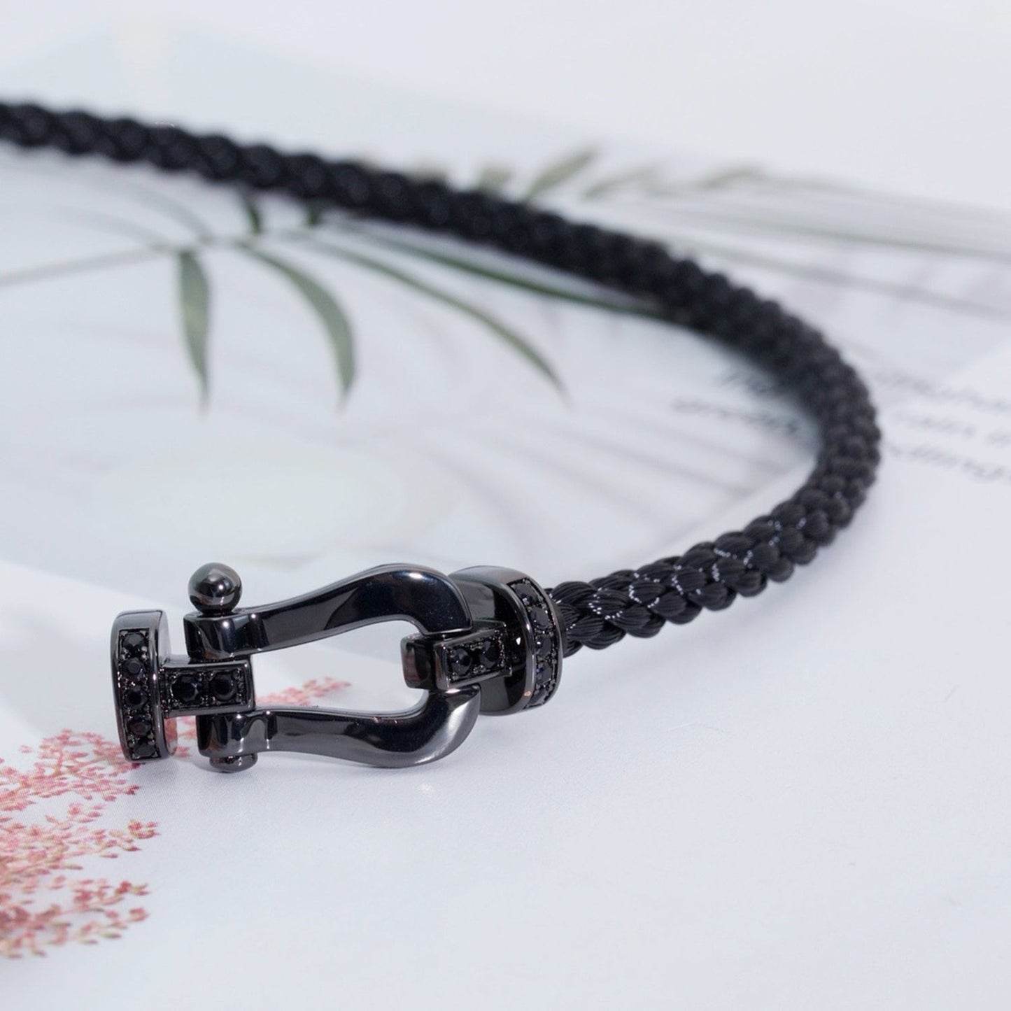 [Okajuri Jewelry] FORCE LARGE SERIES HORSESHOE BLACK SAMURAI BRACELET