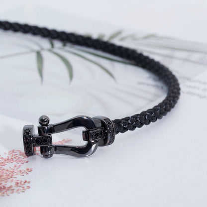 [Okajuri Jewelry] FORCE LARGE SERIES HORSESHOE BLACK SAMURAI BRACELET