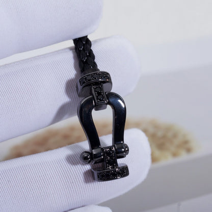 [Okajuri Jewelry] FORCE LARGE SERIES HORSESHOE BLACK SAMURAI BRACELET