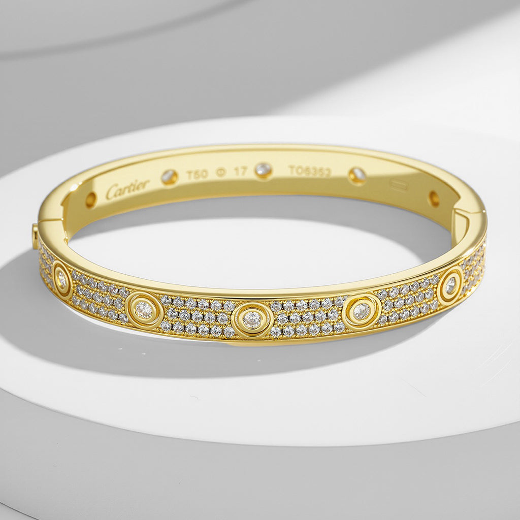 [Okajuri Jewelry] LOVE BRACELET 6.1MM DIAMOND-PAVED 10 BIG DIAMONDS