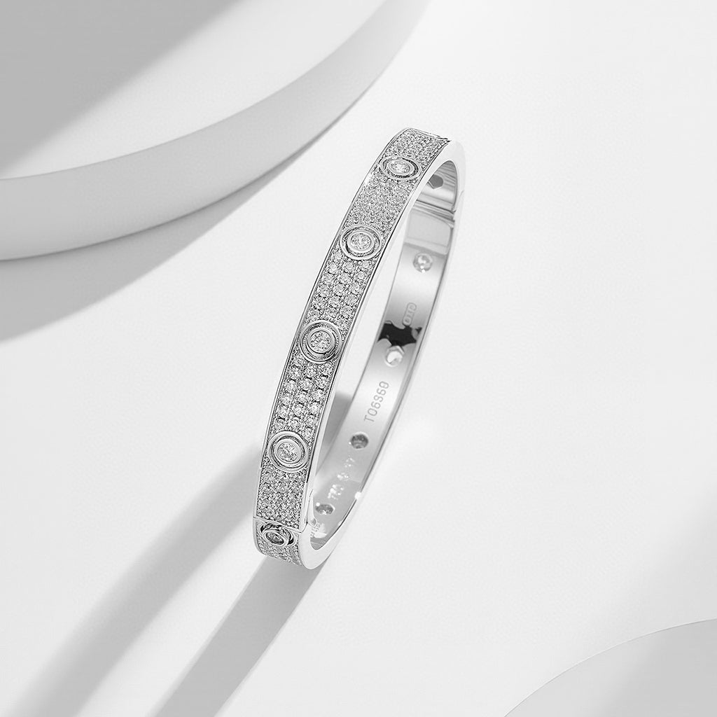 [Okajuri Jewelry] LOVE BRACELET 6.1MM DIAMOND-PAVED 10 BIG DIAMONDS