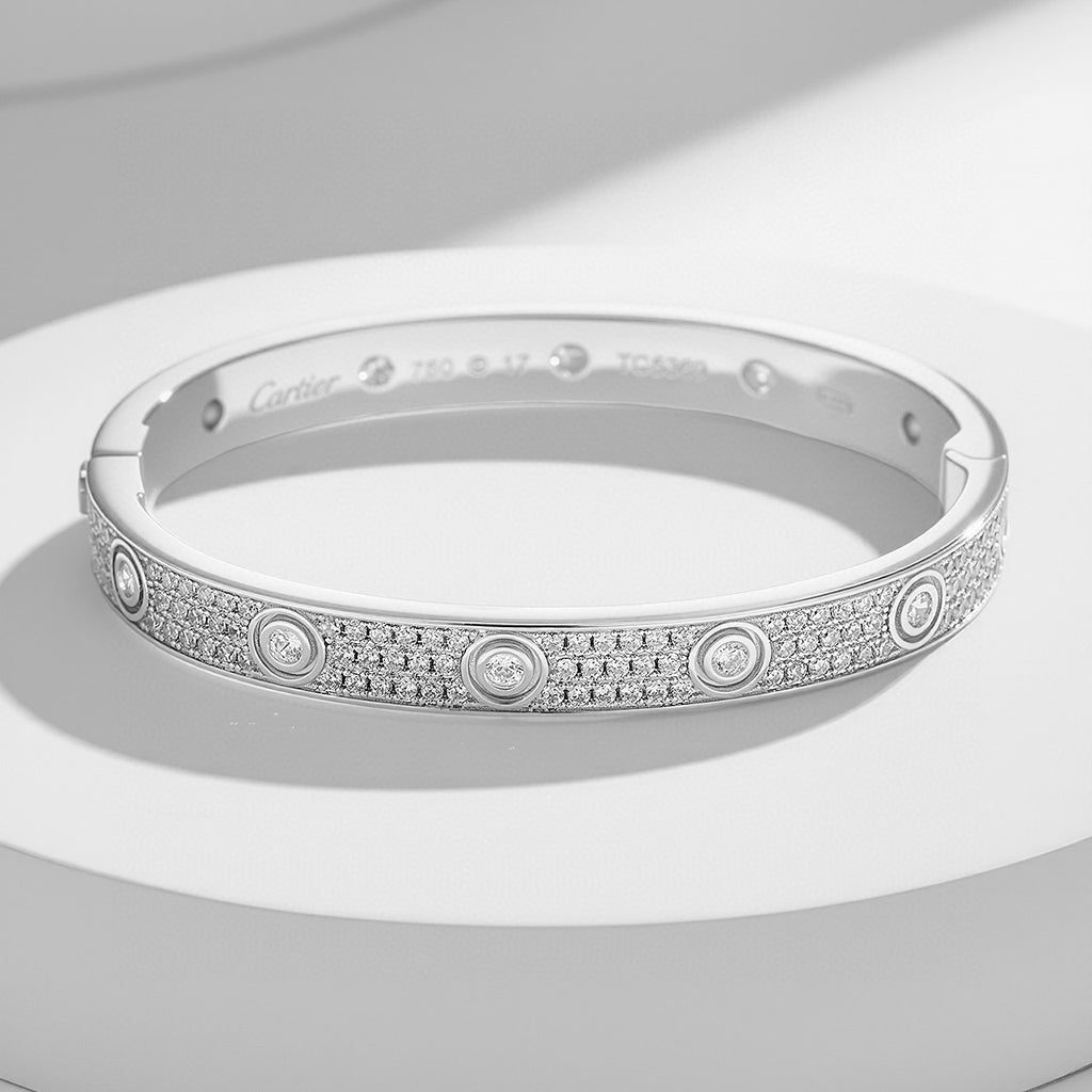 [Okajuri Jewelry] LOVE BRACELET 6.1MM DIAMOND-PAVED 10 BIG DIAMONDS