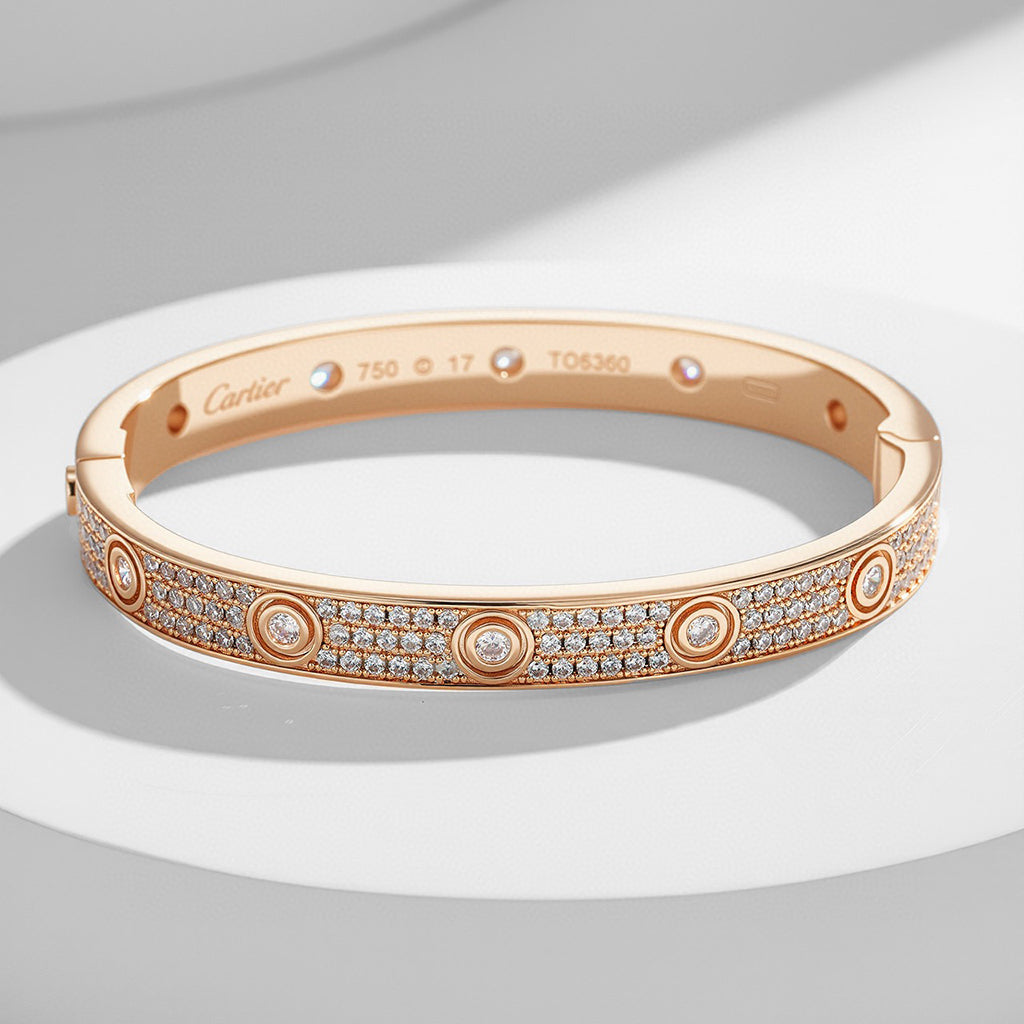 [Okajuri Jewelry] LOVE BRACELET 6.1MM DIAMOND-PAVED 10 BIG DIAMONDS