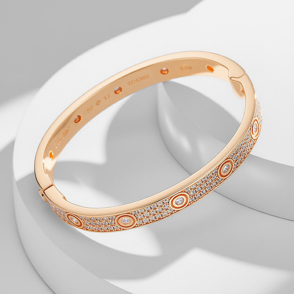 [Okajuri Jewelry] LOVE BRACELET 6.1MM DIAMOND-PAVED 10 BIG DIAMONDS