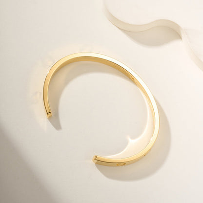[Okajuri Jewelry] LOVE BRACELET 6.1MM 1 DIAMOND OPEN CUFF