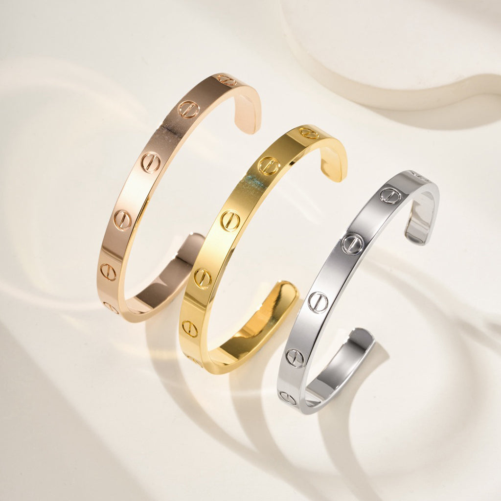 [Okajuri Jewelry] LOVE BRACELET 6.1MM OPEN CUFF