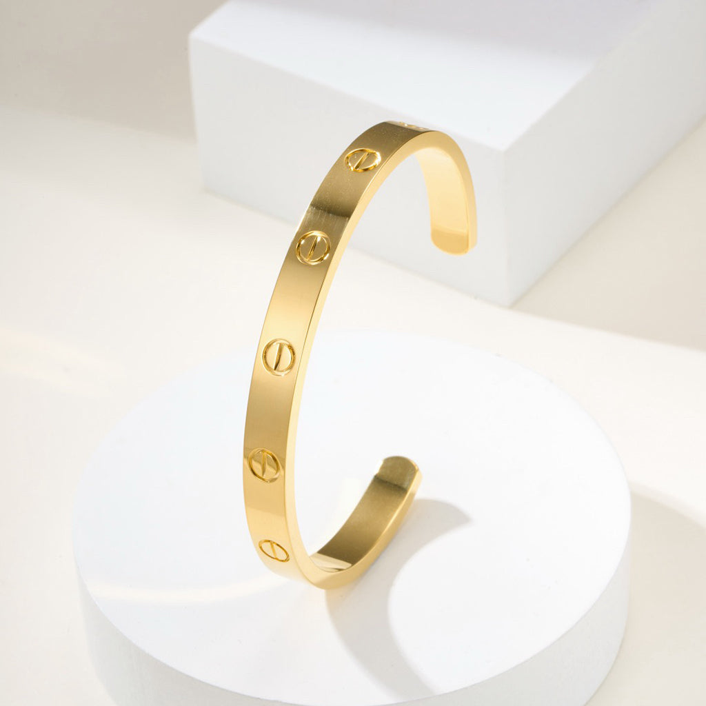 [Okajuri Jewelry] LOVE BRACELET 6.1MM OPEN CUFF