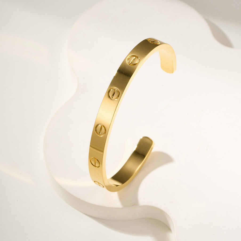[Okajuri Jewelry] LOVE BRACELET 6.1MM OPEN CUFF