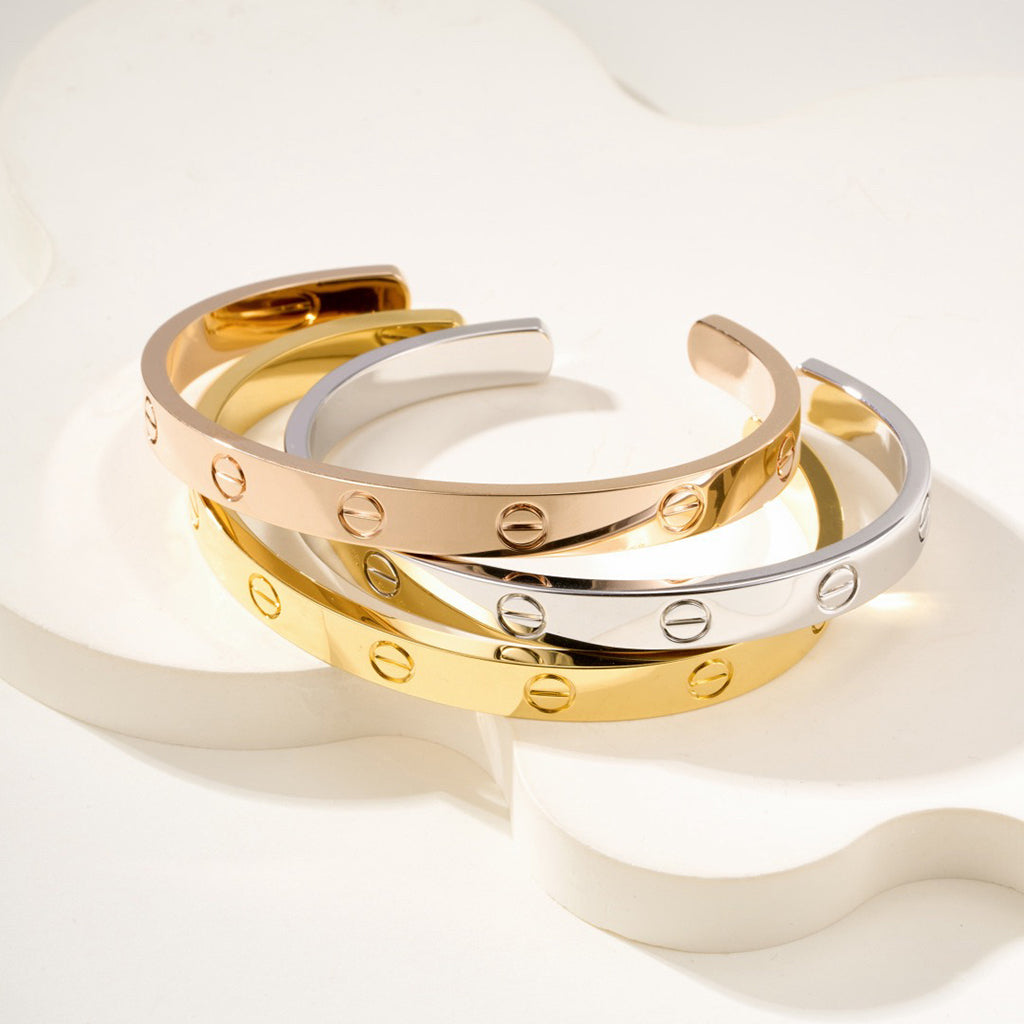 [Okajuri Jewelry] LOVE BRACELET 6.1MM OPEN CUFF