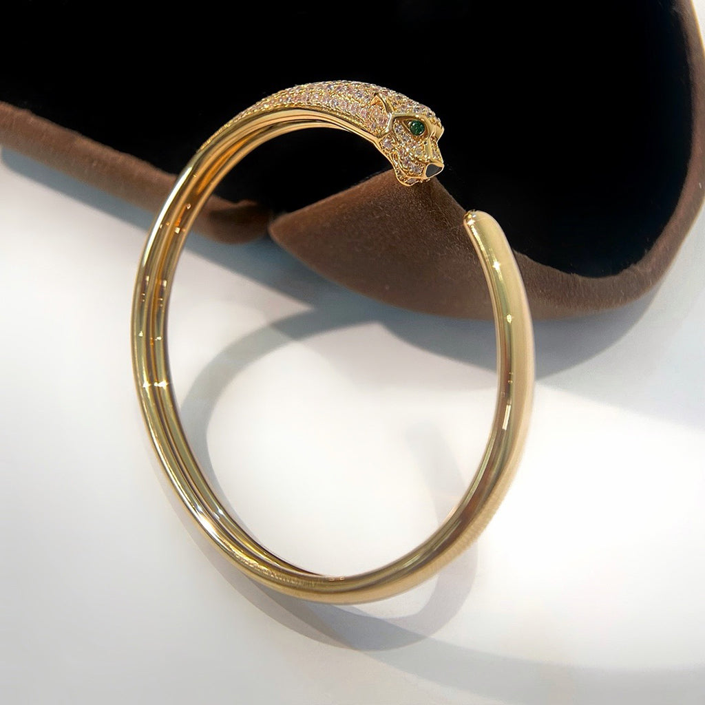 [Okajuri Jewelry] PANTHERE HALF DIAMOND OPEN BRACELET