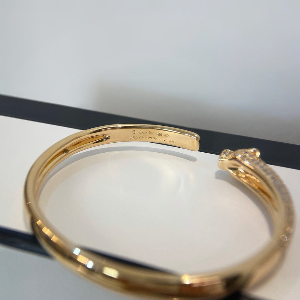 [Okajuri Jewelry] PANTHERE HALF DIAMOND OPEN BRACELET