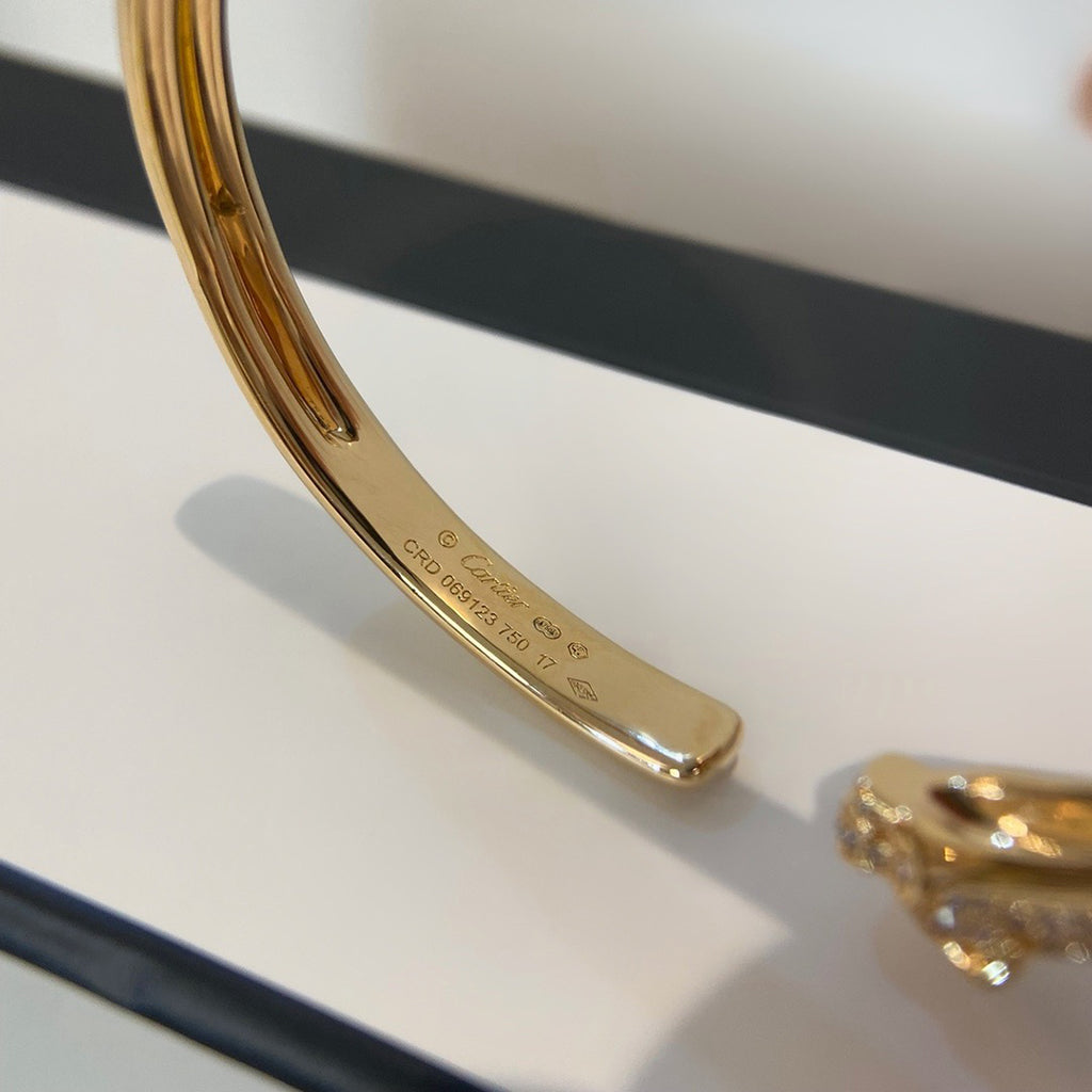 [Okajuri Jewelry] PANTHERE HALF DIAMOND OPEN BRACELET