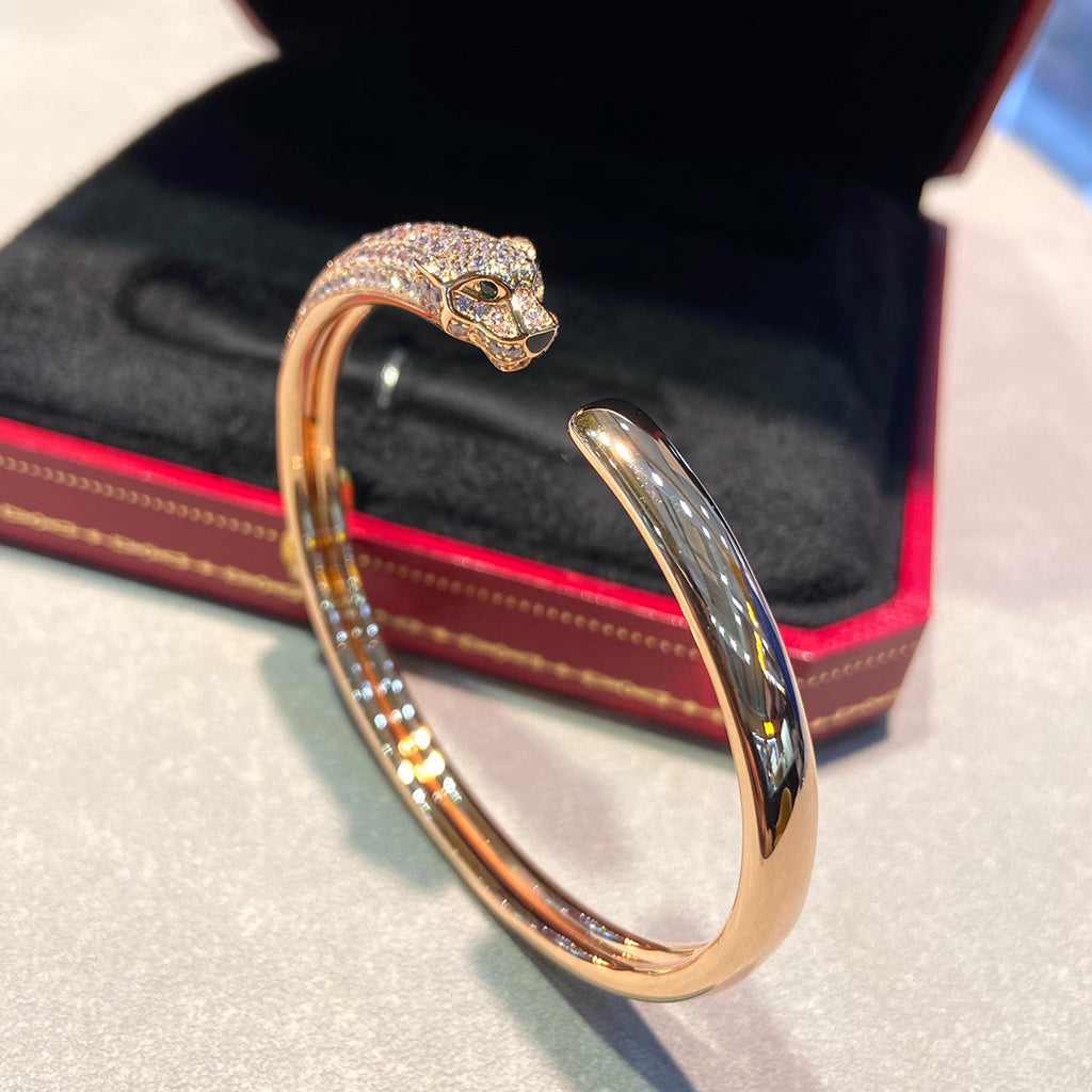 [Okajuri Jewelry] PANTHERE HALF DIAMOND OPEN BRACELET