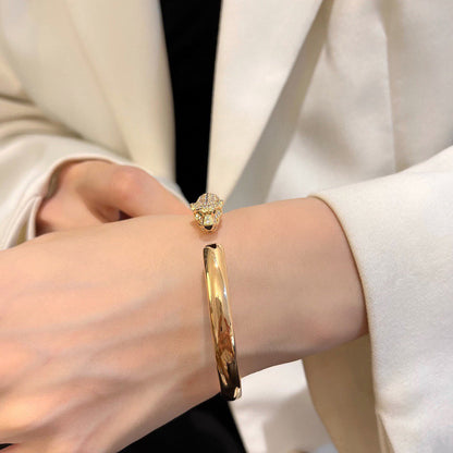 [Okajuri Jewelry] PANTHERE HALF DIAMOND OPEN BRACELET