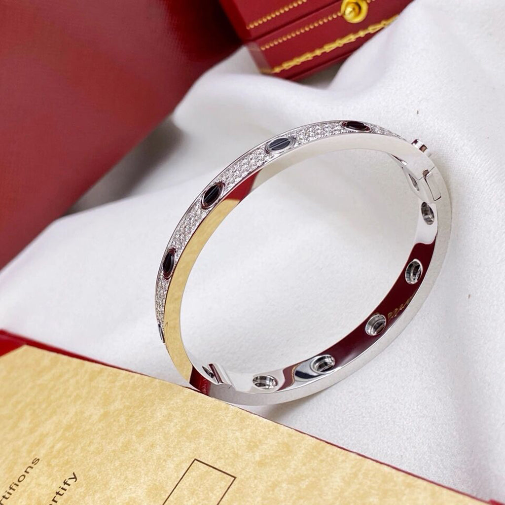 [Okajuri Jewelry] LOVE BRACELET 6.1MM DIAMOND-PAVED CERAMIC