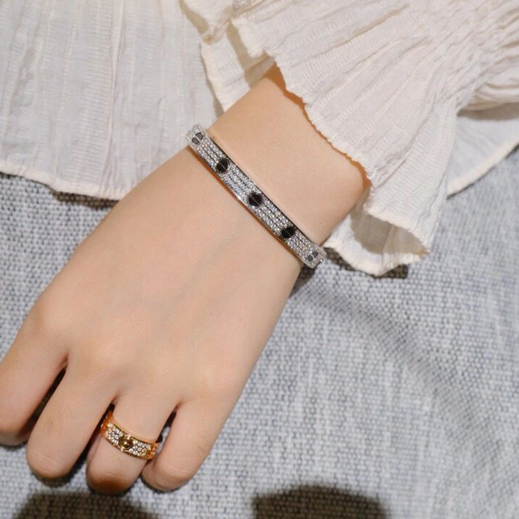 [Okajuri Jewelry] LOVE BRACELET 6.1MM DIAMOND-PAVED CERAMIC