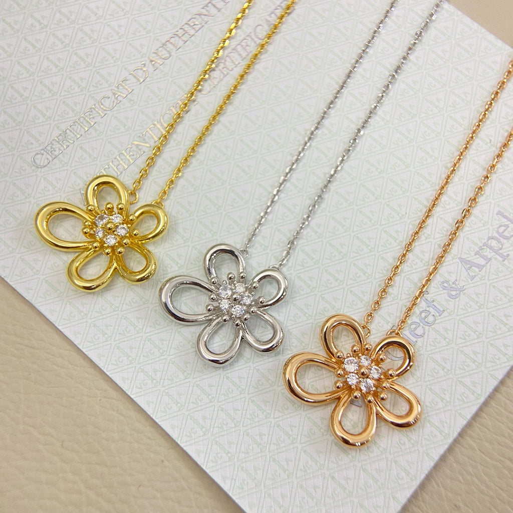 [Okajuri Jewelry]FLOWERLACE NECKLACE 5 DIAMONDS