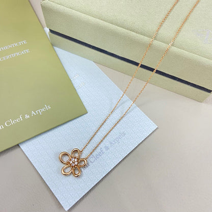 [Okajuri Jewelry]FLOWERLACE NECKLACE 5 DIAMONDS