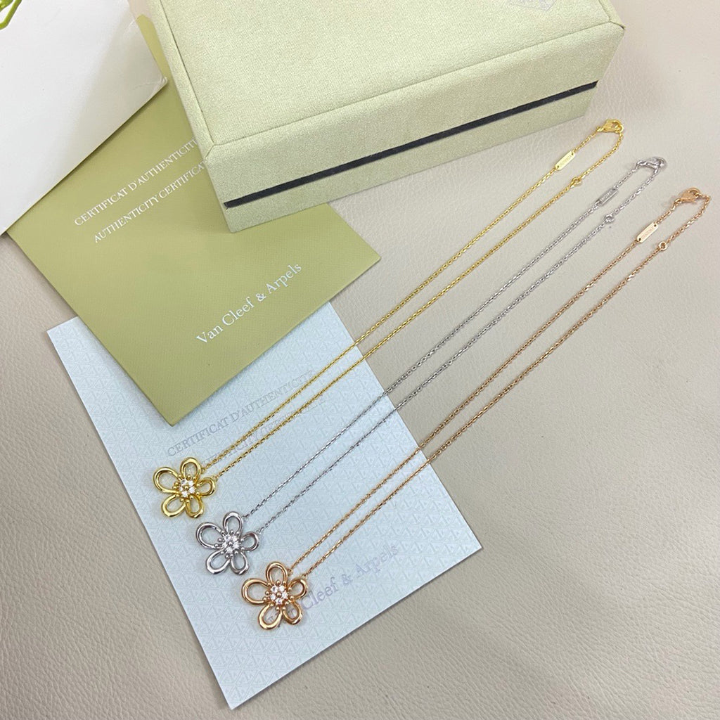 [Okajuri Jewelry]FLOWERLACE NECKLACE 5 DIAMONDS