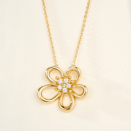 [Okajuri Jewelry]FLOWERLACE NECKLACE 5 DIAMONDS