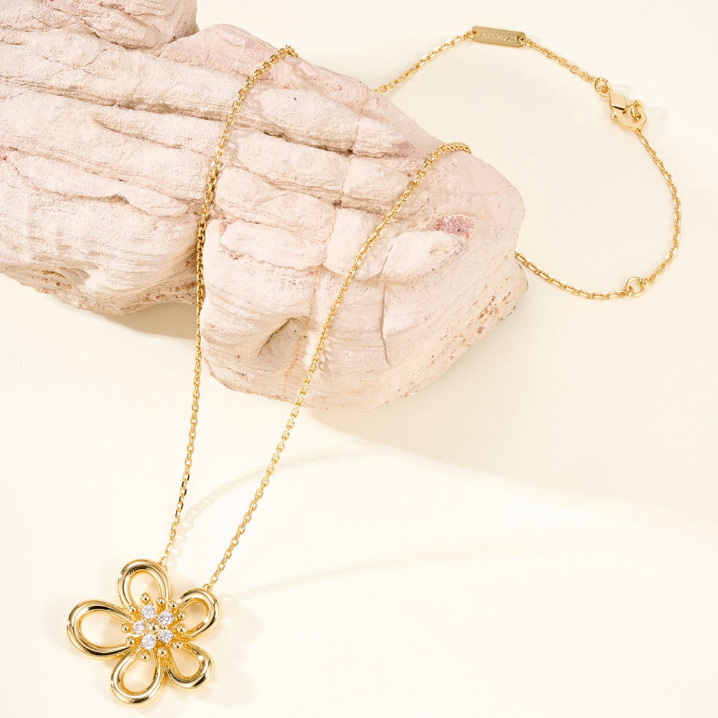 [Okajuri Jewelry]FLOWERLACE NECKLACE 5 DIAMONDS