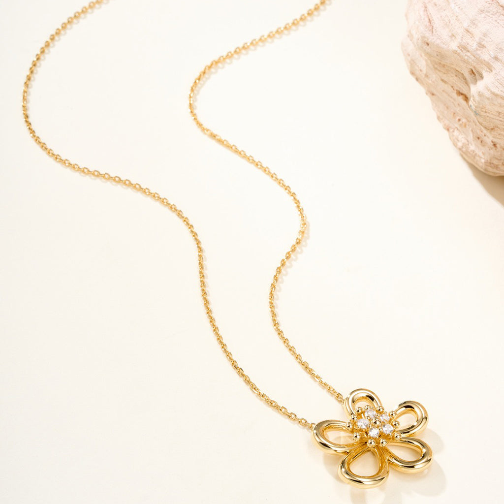 [Okajuri Jewelry]FLOWERLACE NECKLACE 5 DIAMONDS