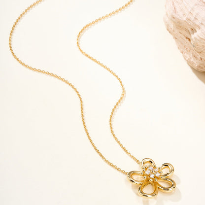 [Okajuri Jewelry]FLOWERLACE NECKLACE 5 DIAMONDS