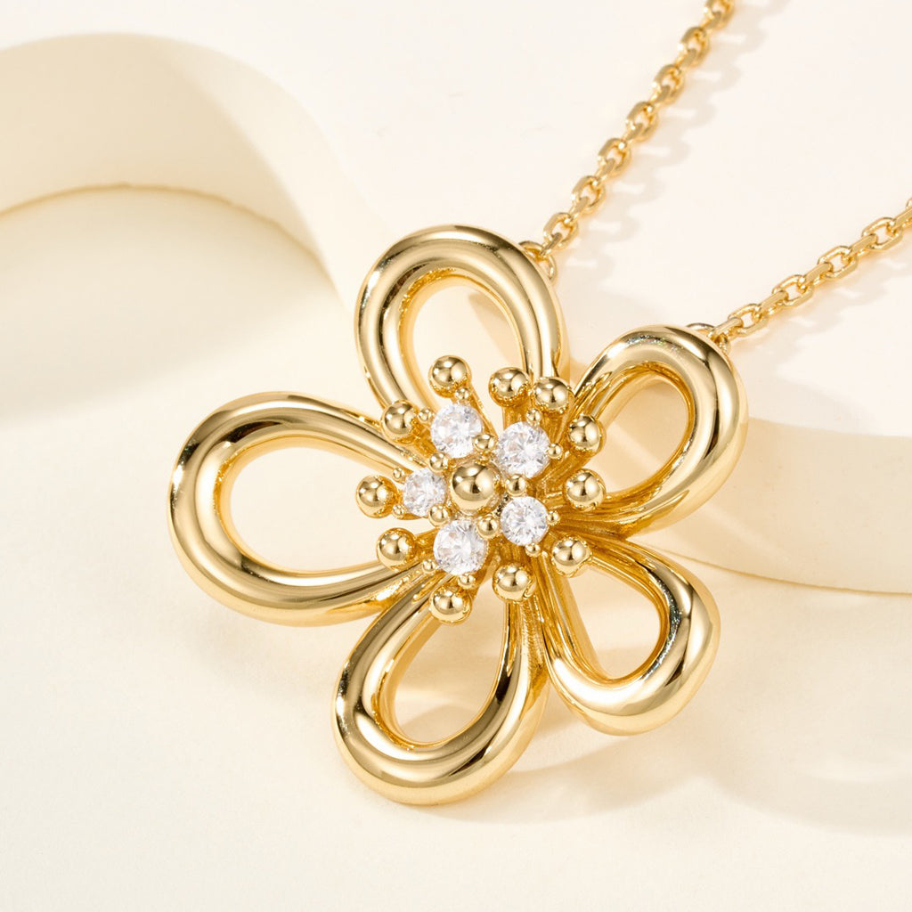 [Okajuri Jewelry]FLOWERLACE NECKLACE 5 DIAMONDS