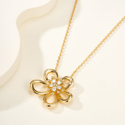 [Okajuri Jewelry]FLOWERLACE NECKLACE 5 DIAMONDS