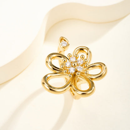 [Okajuri Jewelry]  FLOWERLACE OPEN RING 5 DIAMONDS