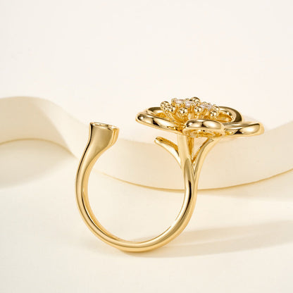 [Okajuri Jewelry]  FLOWERLACE OPEN RING 5 DIAMONDS