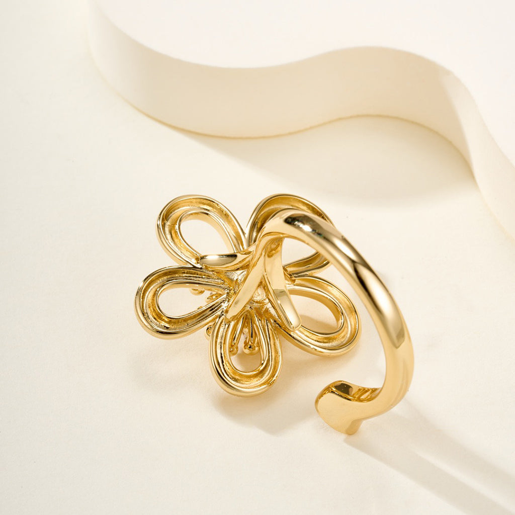 [Okajuri Jewelry]  FLOWERLACE OPEN RING 5 DIAMONDS