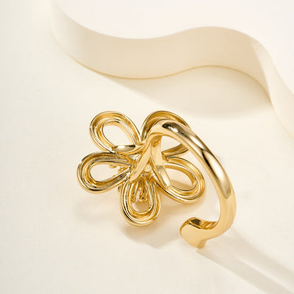 [Okajuri Jewelry]  FLOWERLACE OPEN RING 5 DIAMONDS