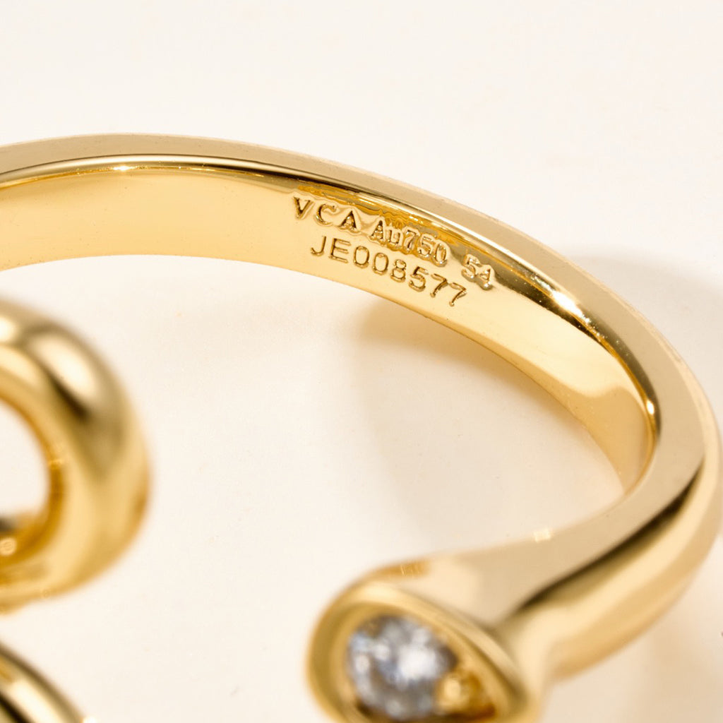 [Okajuri Jewelry]  FLOWERLACE OPEN RING 5 DIAMONDS