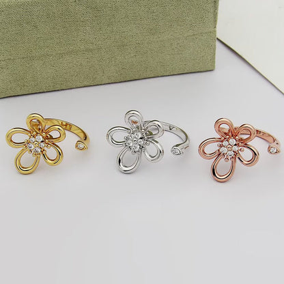 [Okajuri Jewelry]  FLOWERLACE OPEN RING 5 DIAMONDS