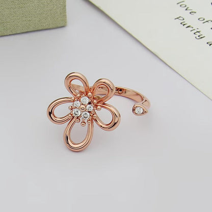 [Okajuri Jewelry]  FLOWERLACE OPEN RING 5 DIAMONDS