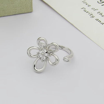 [Okajuri Jewelry]  FLOWERLACE OPEN RING 5 DIAMONDS