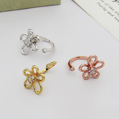 [Okajuri Jewelry]  FLOWERLACE OPEN RING 5 DIAMONDS