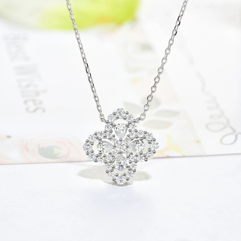 [Okajuri Jewelry]LOOP NECKLACE FULL MOTIF DIAMOND 16MM MULTIPLE COLORS
