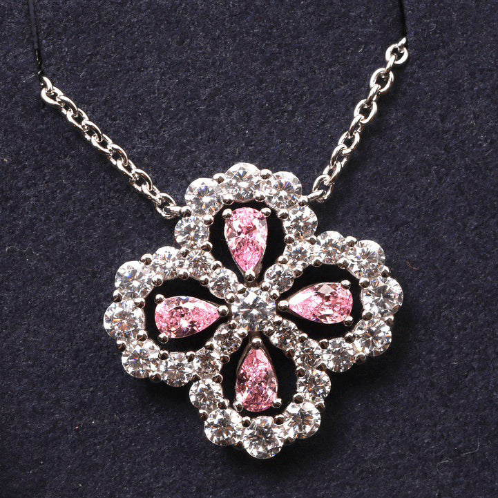 [Okajuri Jewelry] LOOP NECKLACE FULL MOTIF DIAMOND 16MM MULTIPLE COLORS