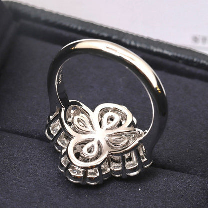 [Okajuri Jewelry]LOOP RING FULL MOTIF DIAMOND 16MM SILVE