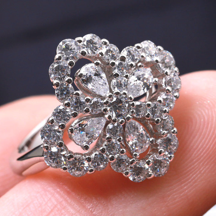 [Okajuri Jewelry]LOOP RING FULL MOTIF DIAMOND 16MM SILVE