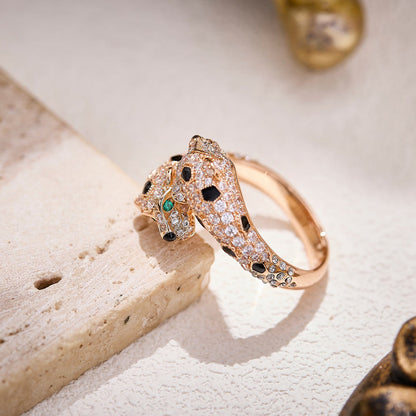 [Okajuri Jewelry] PANTHERE DOUBLE HEADED FULL DIAMOND  RING