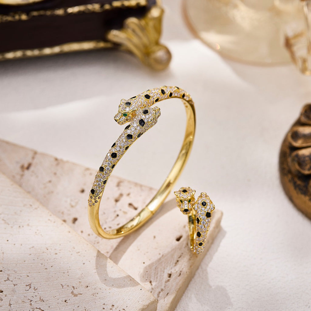 [Okajuri Jewelry] PANTHERE DOUBLE HEADED FULL DIAMOND  RING