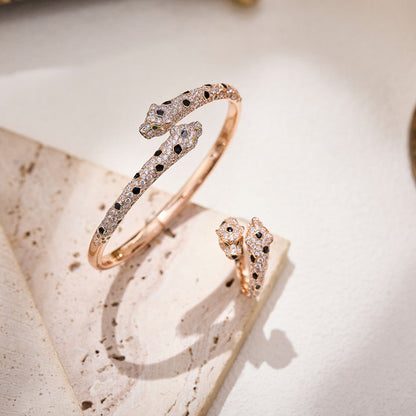 [Okajuri Jewelry] PANTHERE DOUBLE HEADED FULL DIAMOND  RING