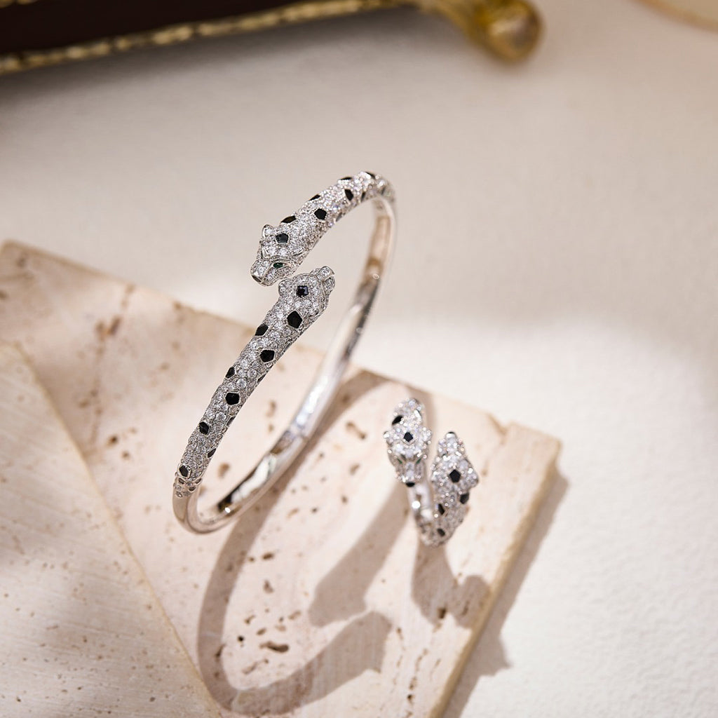 [Okajuri Jewelry] PANTHERE DOUBLE HEADED FULL DIAMOND  RING